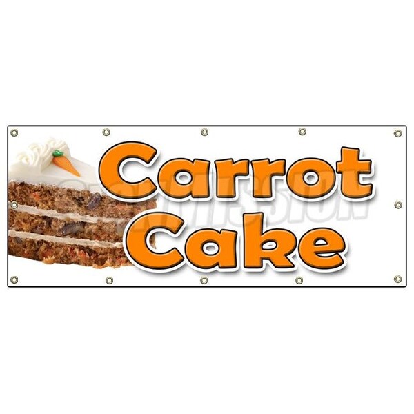 CARROT CAKE BANNER SIGN carrots sweet cake cream cheese raisins icing